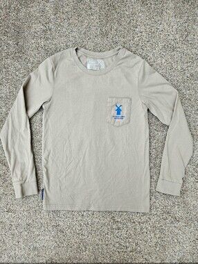 Dutch Bros Coffee Gray Long Sleeve Pocket Tee Shirt Women’s Size Small